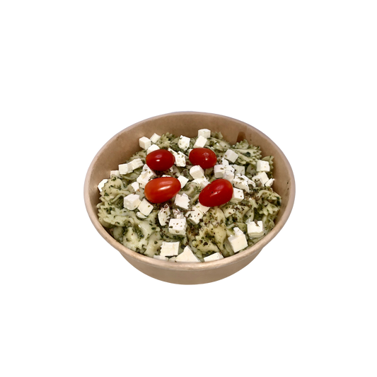 Pasta Fusilli con Pesto y Feta 600cc