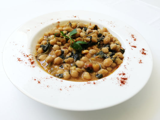 GARBANZOS CON BACALAO Y ESPINACAS